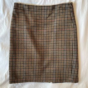 Mercantile High-Waisted Pencil Skirt in wool multicolor check